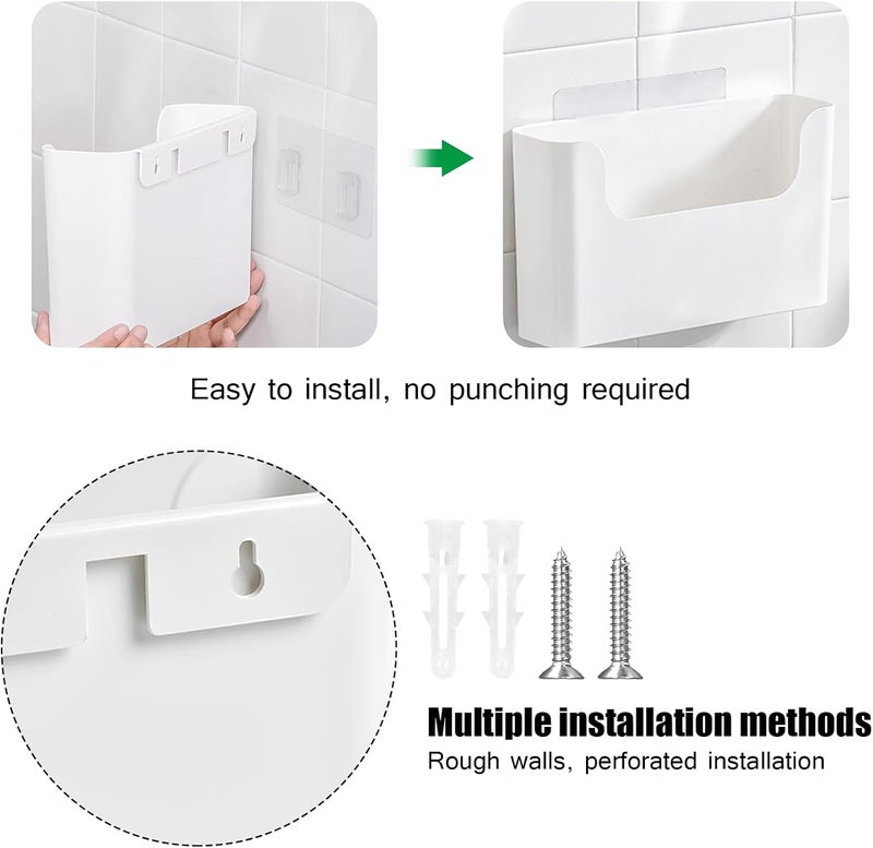 POUYRBA Wall File Holder - White Plastic Wall Mount File Organizer for Office, Home, Classroom - Image 3